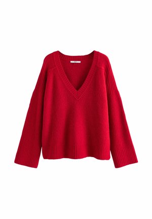 SOFT TOUCH V-NECK - Pulóver - red bright