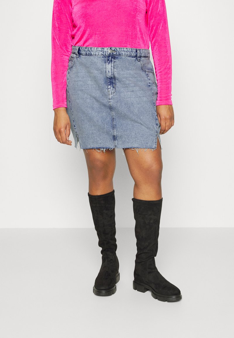 Noisy May Curve NMAPRIL DNM SKIRT Pencil skirt light blue denim
