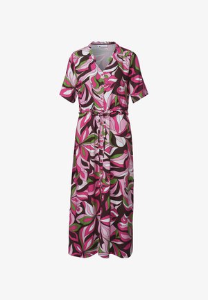 Street One, MIDI-KLEID MIT V-NECK UND PRINT - Abito a camicia - magenta dream