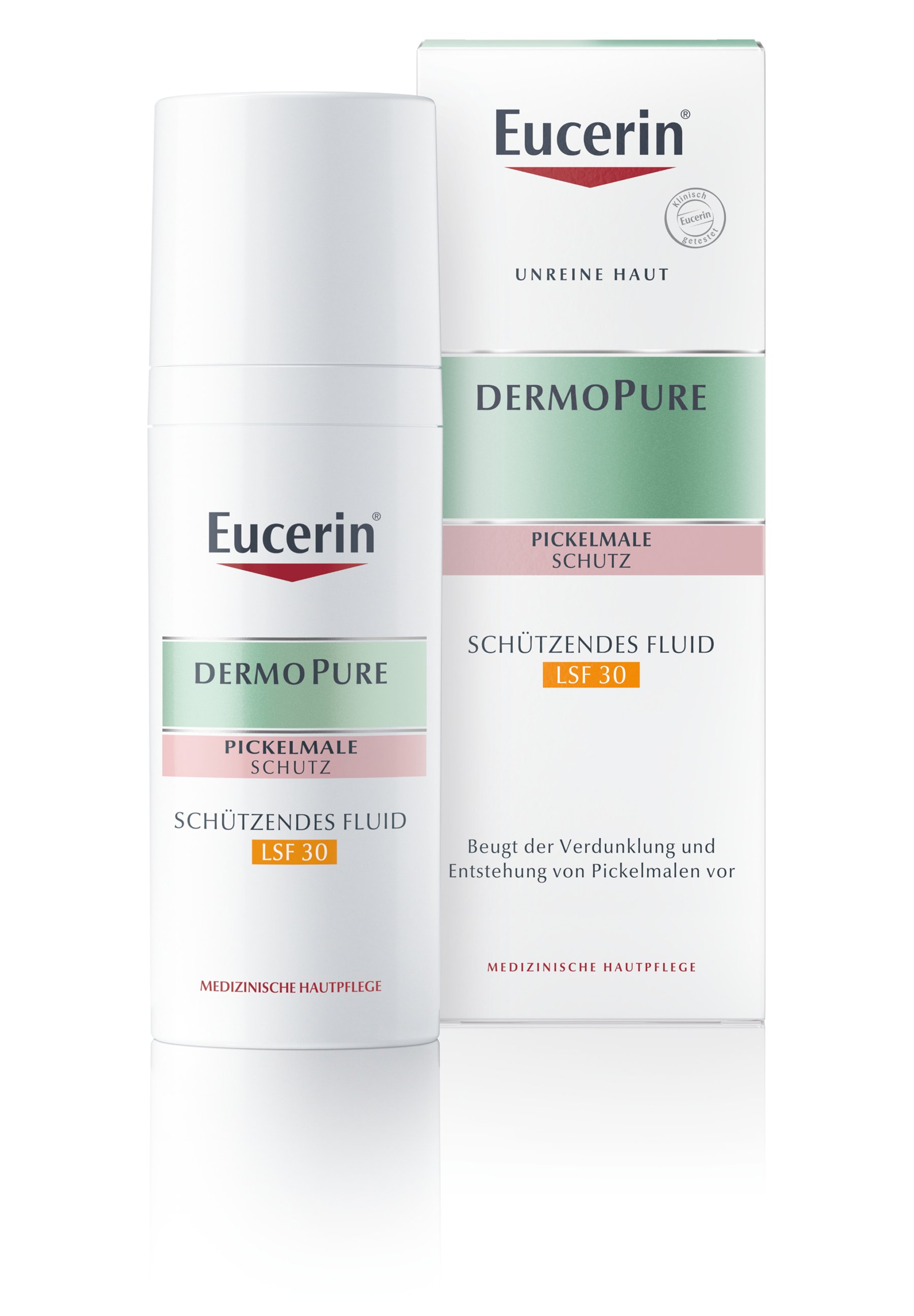 Eucerin GESICHTSPFLEGE DERMOPURE SCHTZENDES FLUID, SONNENSCHUTZ GEGEN  PICKELMALE LSF 30 - Gesichtscreme - Zalando