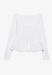 Langærmet T-shirt - white
