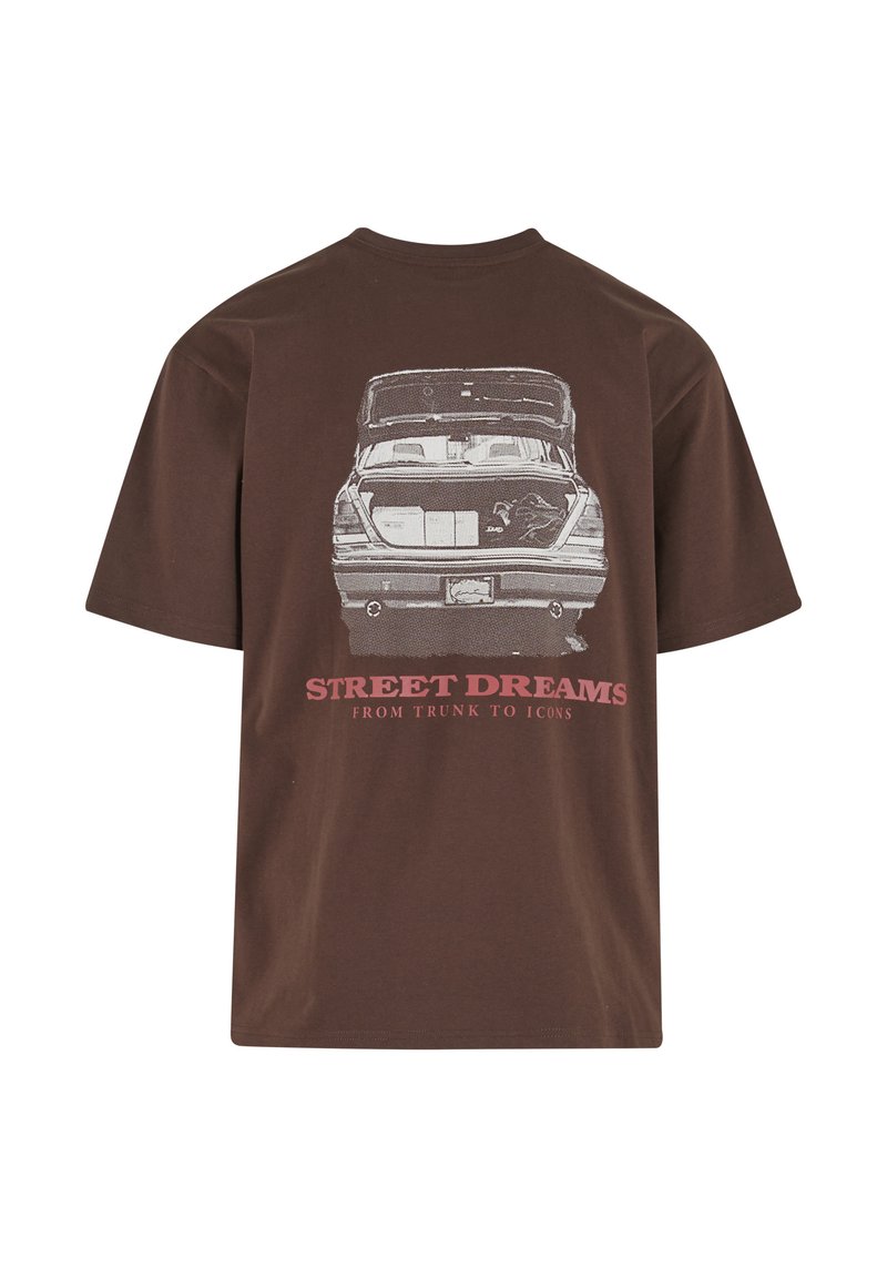 Karl Kani SLOGAN BOXY - Print T-shirt - dark brown - Zalando.ie