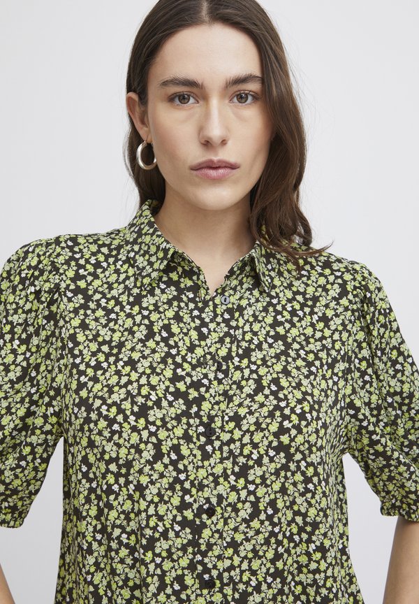 IHAya - Button-down blouse - sprucestone flower aop4