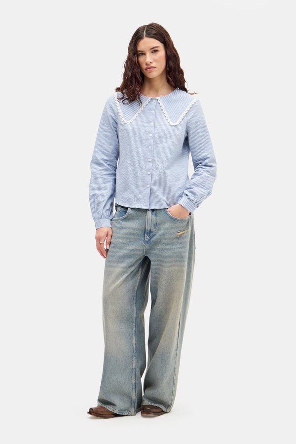 STRIPE COLLAR BLOUSE - Button-down blouse3