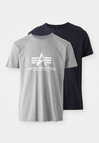 2 PACK - T-shirts med print - grey heat rep blue
