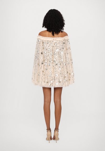 Needle & Thread SHOOTING STARS CAPE MICRO DRESS - Pidulikud riided - dust beige/silver dus