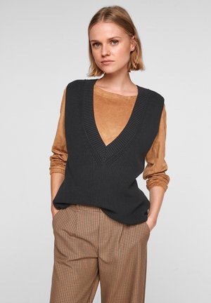 MAILLE À ENCOLURE EN V - Strickpullover - black