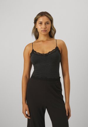 ONLY ONLVICKY CROPPED - Camiseta de pijama - black/silver