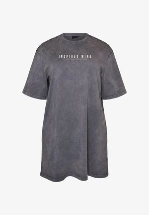 Zizzi, LOCKERES T-SHIRT-KLEID MIT WASHED-OPTIK - T-Shirt-Kleid - grau