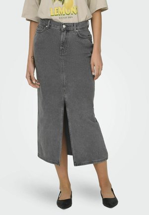 MITTLERE TAILLE MIDI - Suknja od trapera - medium grey denim