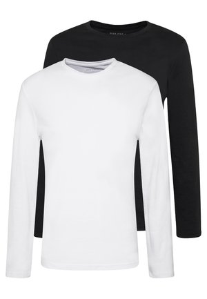 2 PACK - Long sleeved top - white/black