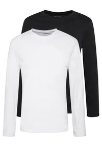 2 PACK - Long sleeved top - white/black