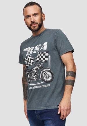 BSA BRITISH MOTOR FLAG - T-shirt print - charcoal