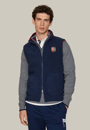 Hackett London, HACKETT LONDON SWEATSHIRT HERITAGE LRC GILET FZ - Bodywarmer - old navy
