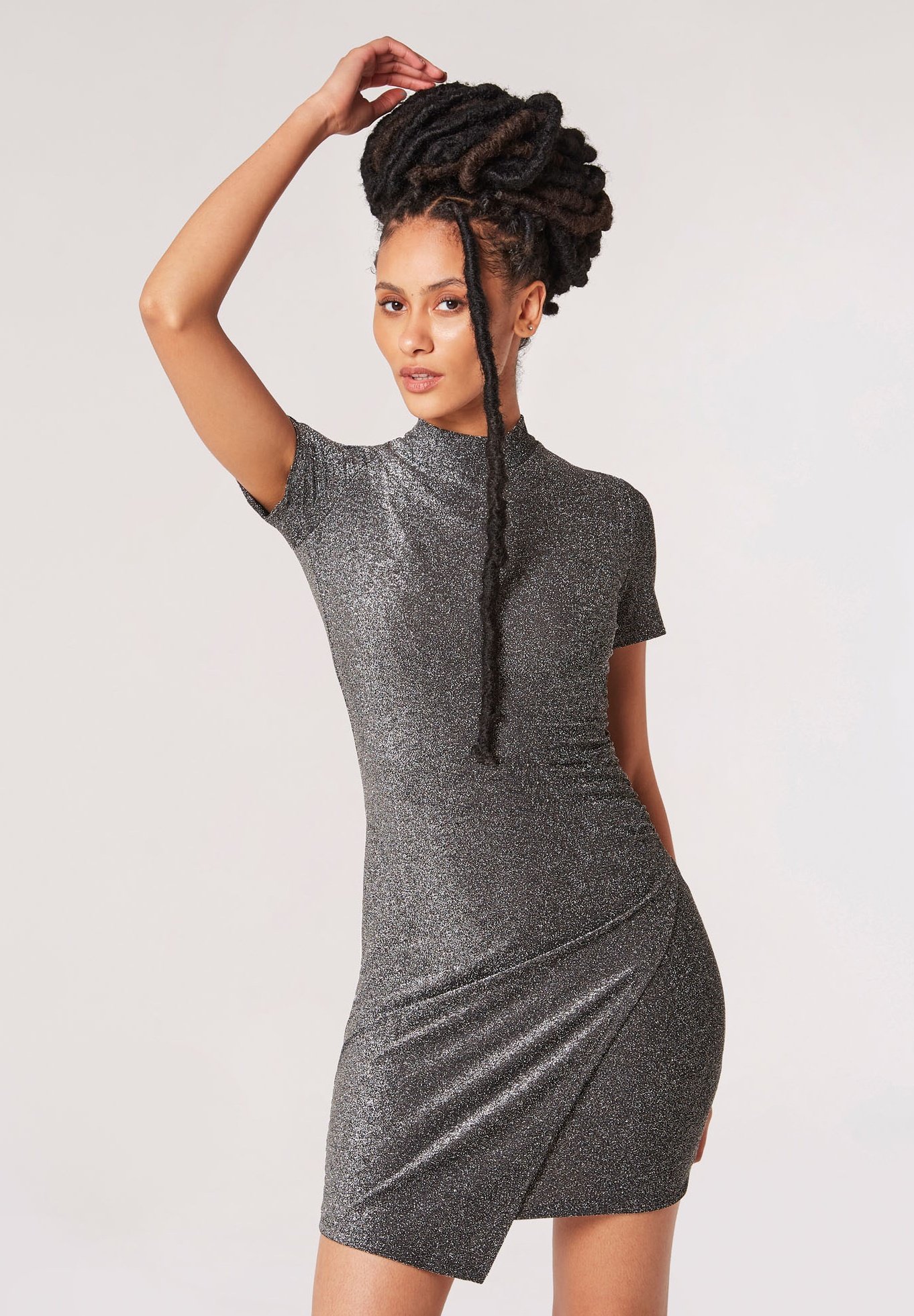 sachin and babi light blue dress Apricot SPARKLE RUCHED WRAP - Cocktail dress / Party dress -  silver/silver-coloured