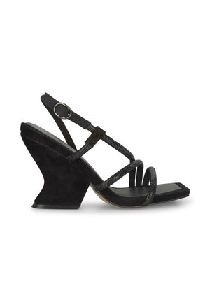 High heeled sandals - black