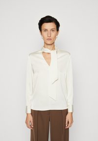 Calvin Klein - SHINE TIE BLOUSE - Nööpidega pluus - vanilla ice Väikepilt 1