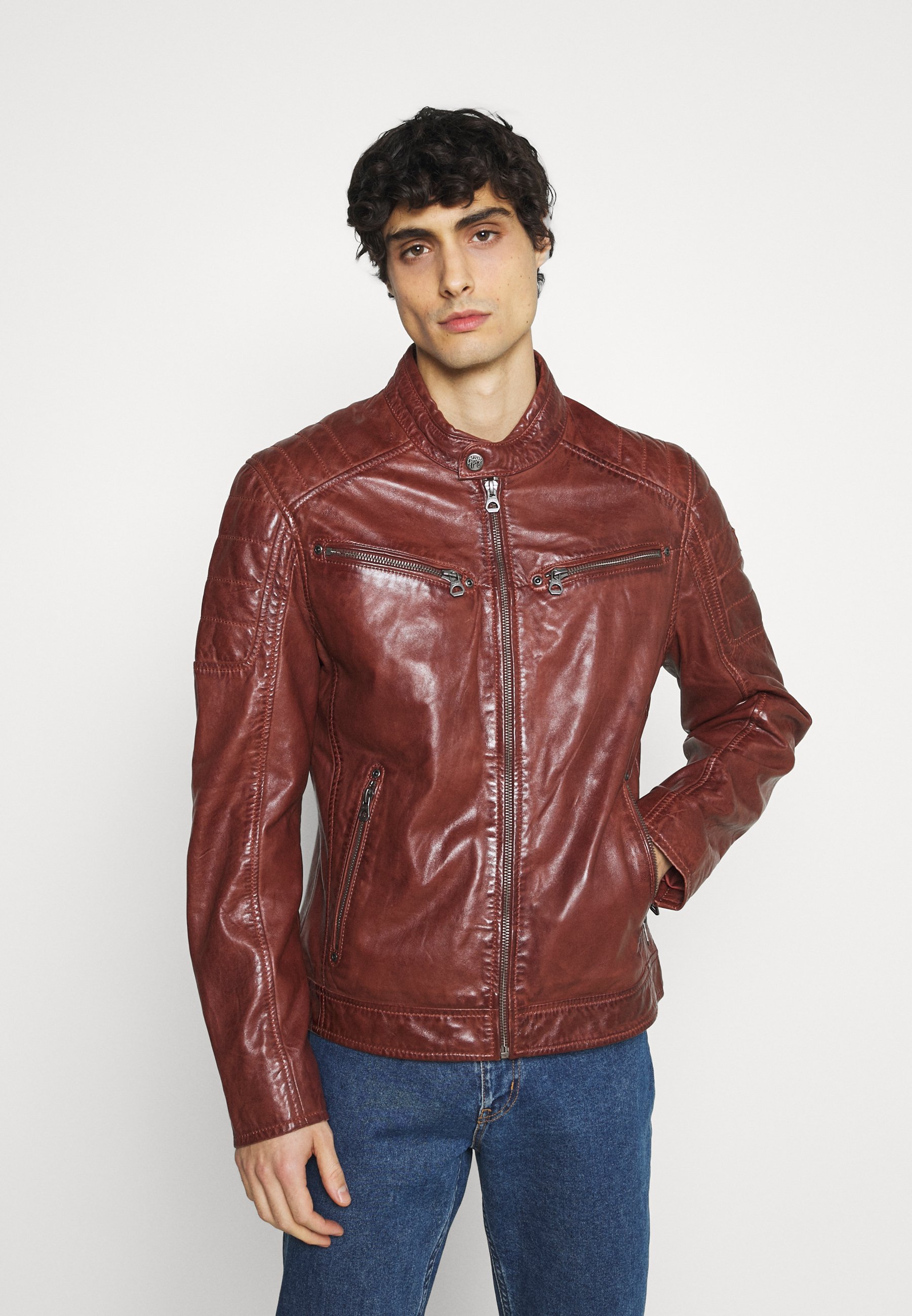 Gipsy GB DERRY LAORV - Leren jas - dark cognac/cognac - Zalando.nl
