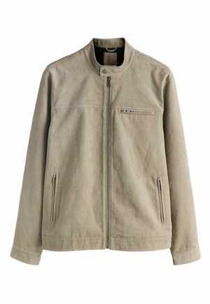 REGULAR FIT RACER - Kunstlederjacke - stone