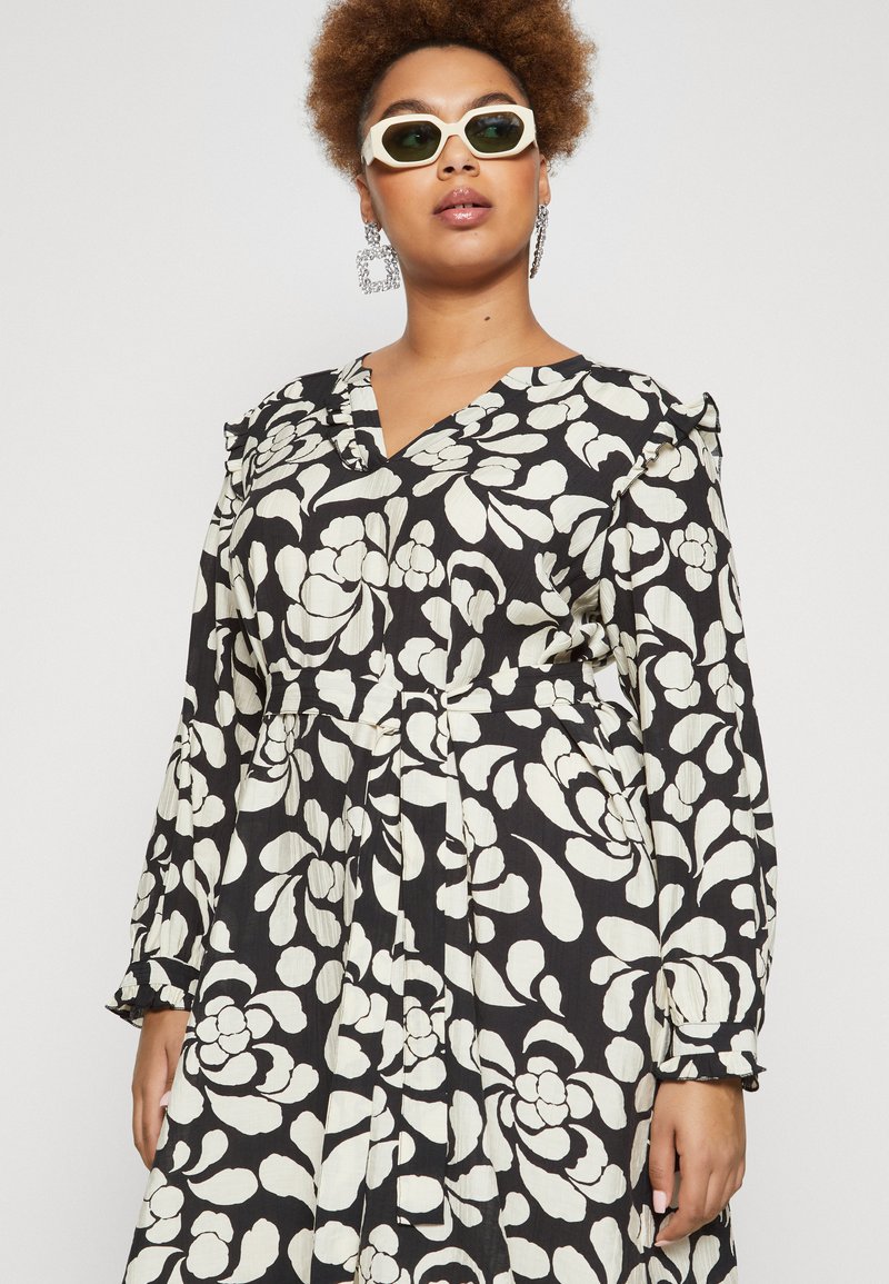 VERO MODA Vmdelilah LS Short Dress-K Curve Ga Vestito, Oriole/AOP: Leone Prism Rosa, 52 IT Donna
