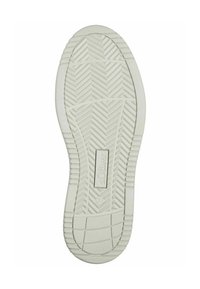 Semelle de chaussure en caoutchouc blanc avec un motif de semelle géométrique, comportant un petit logo "s.Oliver" et un marquage de taille "37" intégré dans le design.