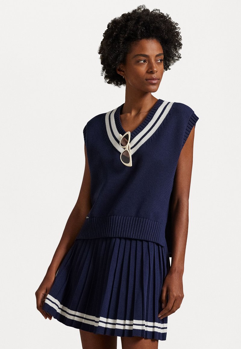 Polo Ralph Lauren SWEATER - Vesta - refined navy/ceramic white
