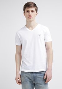 GANT - THE ORIGINAL V-NECK - T-shirt basique - white Image miniature 1