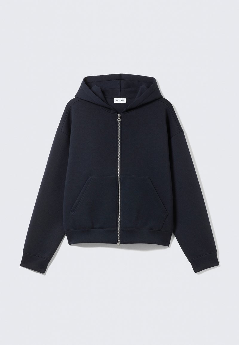 Weekday SCUBA ZIP HOODIE - Sweat zippé - navy/bleu marine - ZALANDO.FR