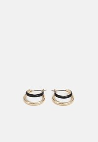 ENAMEL SPLIT HOOP - Earrings - gold-coloured/jet