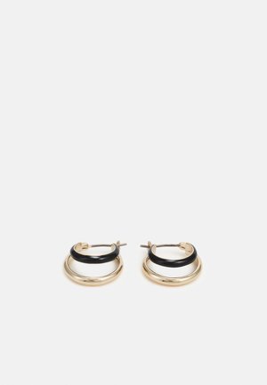 ENAMEL SPLIT HOOP - Naušnice - gold-coloured/jet