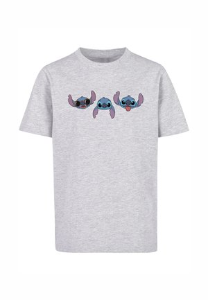 LILO AND STITCH - FACES - Print T-shirt - heather grey