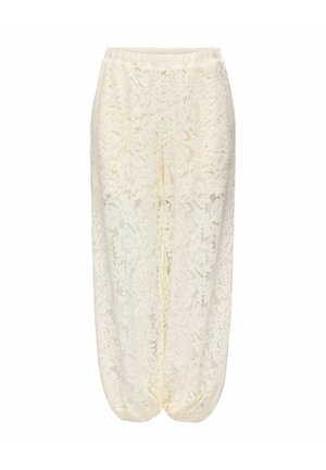 JDY, LACE TROUSERS JDYJULIA BALLOON FIT LACE TROUSERS - Pantalon classique - egret