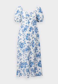 VMOLIVIA SLIT DRESS - Denní šaty - bright white/blue flowers
