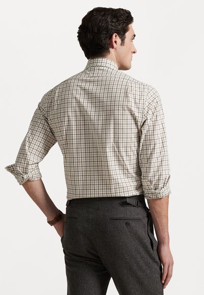 Polo Ralph Lauren CUSTOM FIT PLAID STRETCH POPLIN SHIRT - Camicia - cream/brown