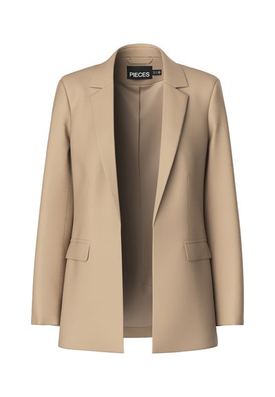 Pcbozzy Ls Loose Blazer Silver Mink