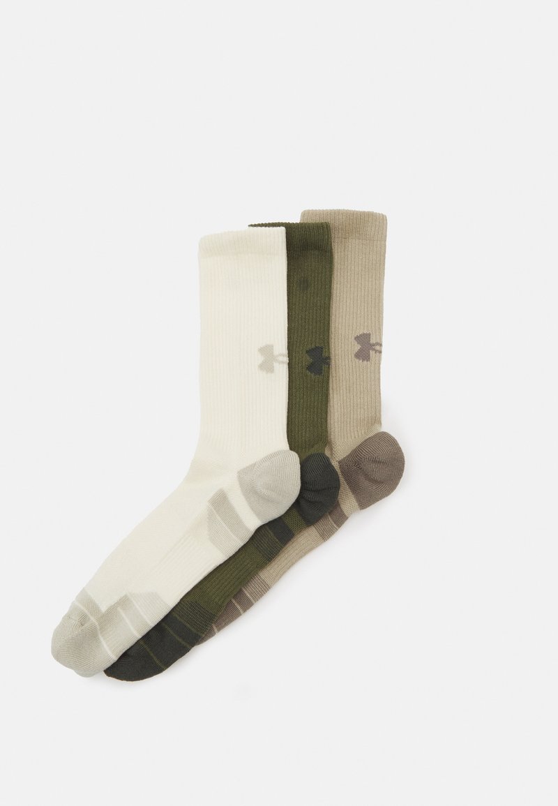 Under Armour PERFORMANCE TECH CREW UNISEX 3 PACK - Sportsocken - city khaki/ivory dune/taupe dusk