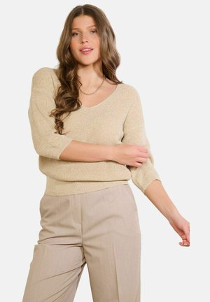 SPARKLY V-NECK  - Svetrík - champagne sand