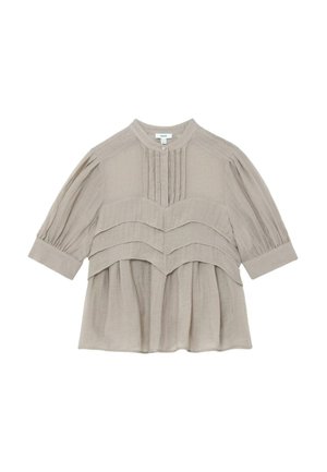 Reiss, REGULAR FIT - GEORGIA FRILL-DETAIL HALF-BUTTON BLOUSE . - Blúzka - grey