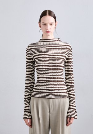 Holzweiler STRIPE TURTLENECK - Μπλούζα με μακριά μανίκια - brown mix