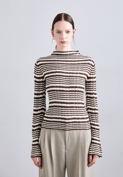 Holzweiler STRIPE TURTLENECK - Μπλούζα με μακριά μανίκια - brown mix