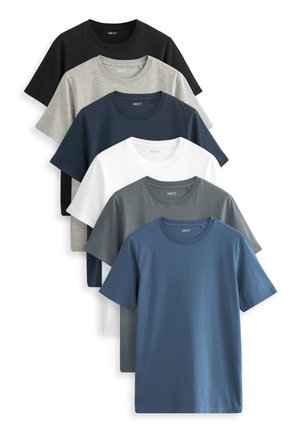 Next 6 PACK  - T-shirt basic - black slate grey marl white navy blue