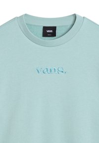 Felpa azzurra chiara realizzata in morbido cotone, con logo "vans." ricamato nello stesso colore, col collo a giro e polsini a costine.