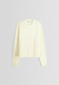 Bershka Stickad tröja - white