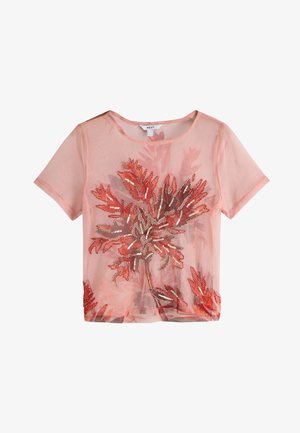Next, REGULAR FIT SHORT SLEEVE - Nyomott mintás póló - coral pink palm print