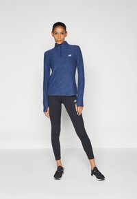 New Balance SPORT ESSENTIALS SPACE DYE QUARTER ZIP - Majica z dolgimi rokavi - navy heather