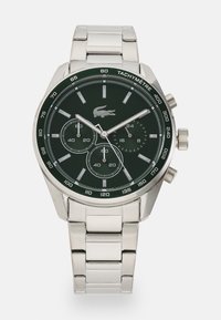 Lacoste - BOSTON - Chronografinis laikrodis - silver-coloured/green Miniatiūros vaizdas 1