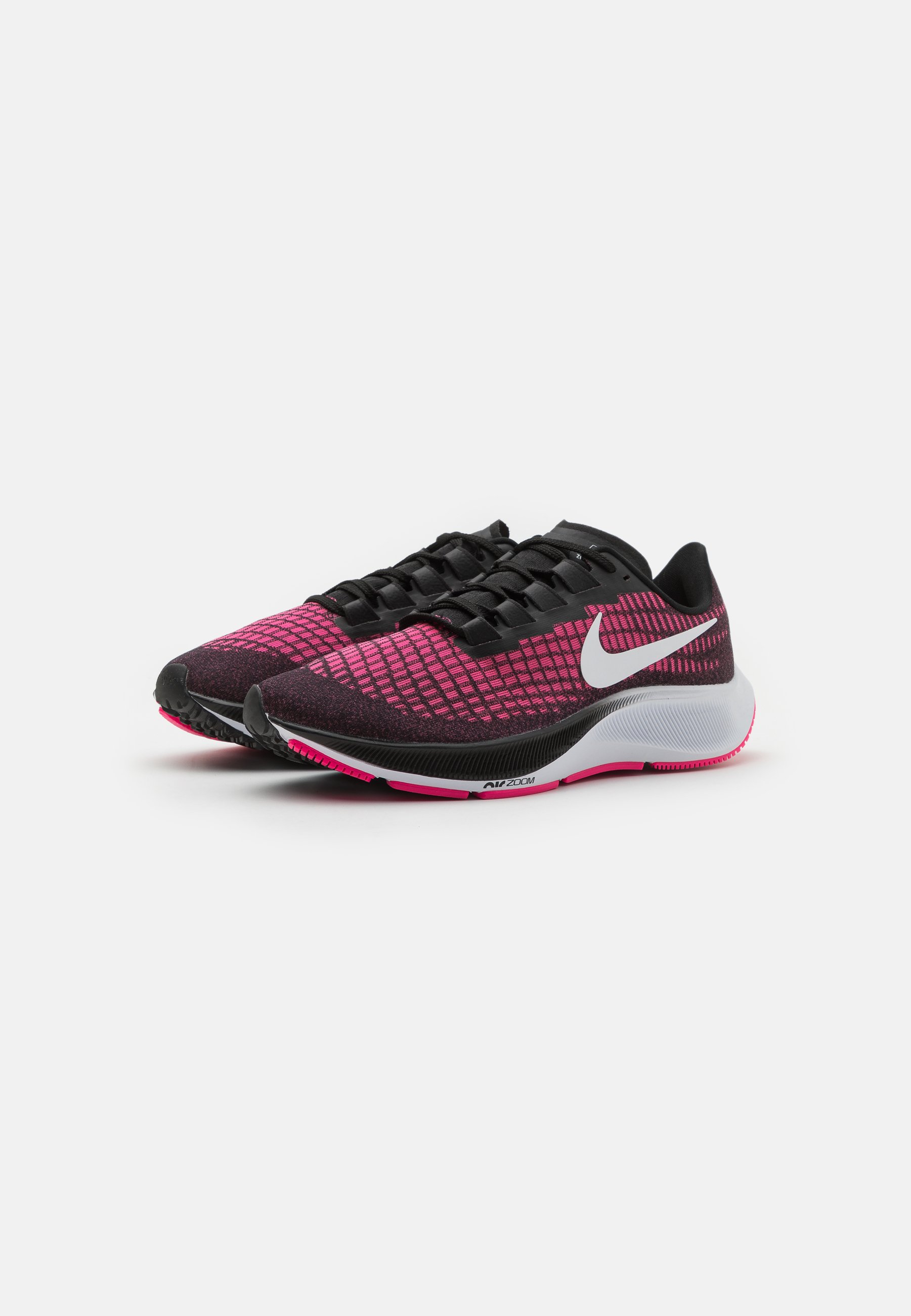Nike Performance AIR ZOOM PEGASUS 37 - Hardloopschoenen neutraal -  black/white/pink blast/Zwart - Zalando.nl