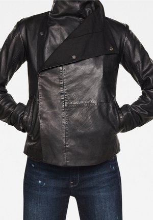 G-STAR Veste en cuir - black