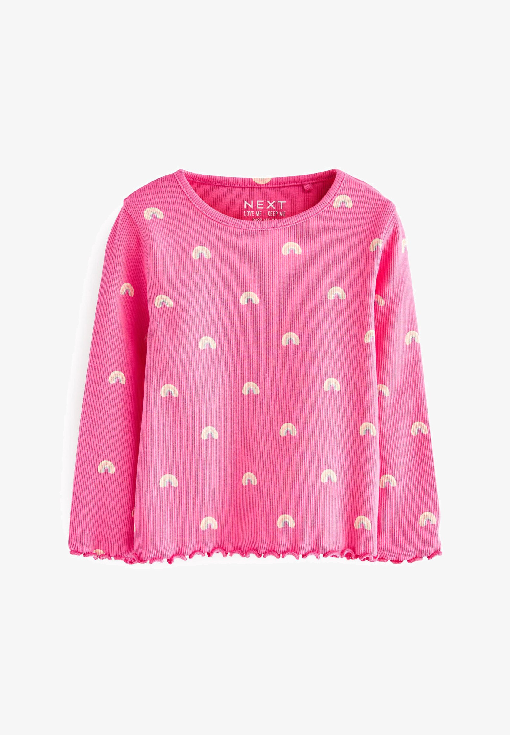 Rainbow Polka Dot Jumpers Next Long Sleeved Top Bright Pink