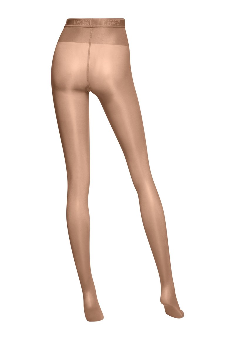Collant WOLFORD INDIVIDUAL 10 CRYSTAL coloris Sahara. Taille M. Swarovski tights